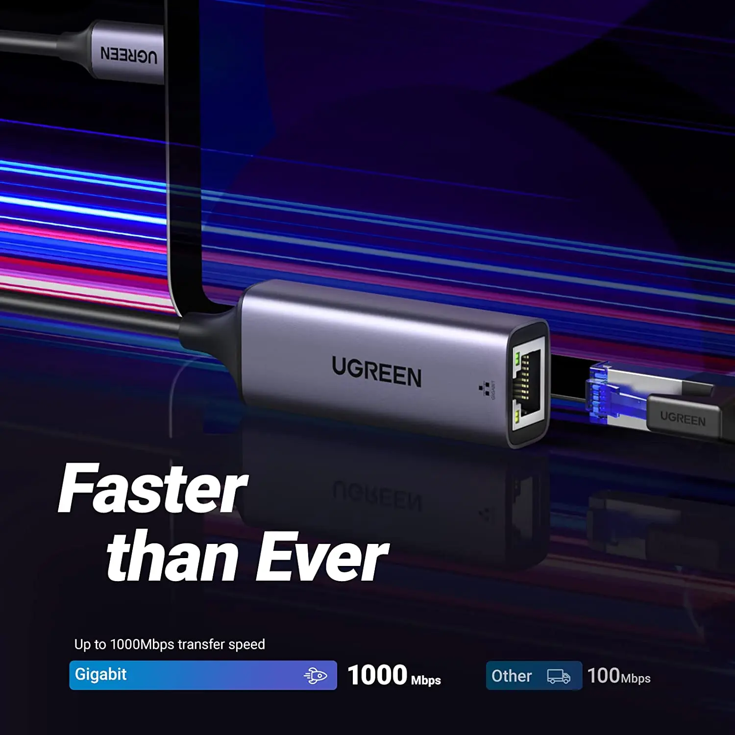 UGREEN Adaptador USB C a Ethernet Gigabit RJ45 a USB 3.0 Tipo-C (Thunderbolt 3) Adaptador de red LAN Ethernet