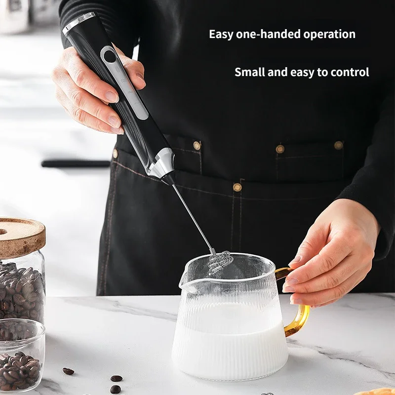Rechargeable Electric Milk Frother, Portable Multi-functional Coffee Stirrer, All-in-one Household Milk Foaming and Mixing Devic