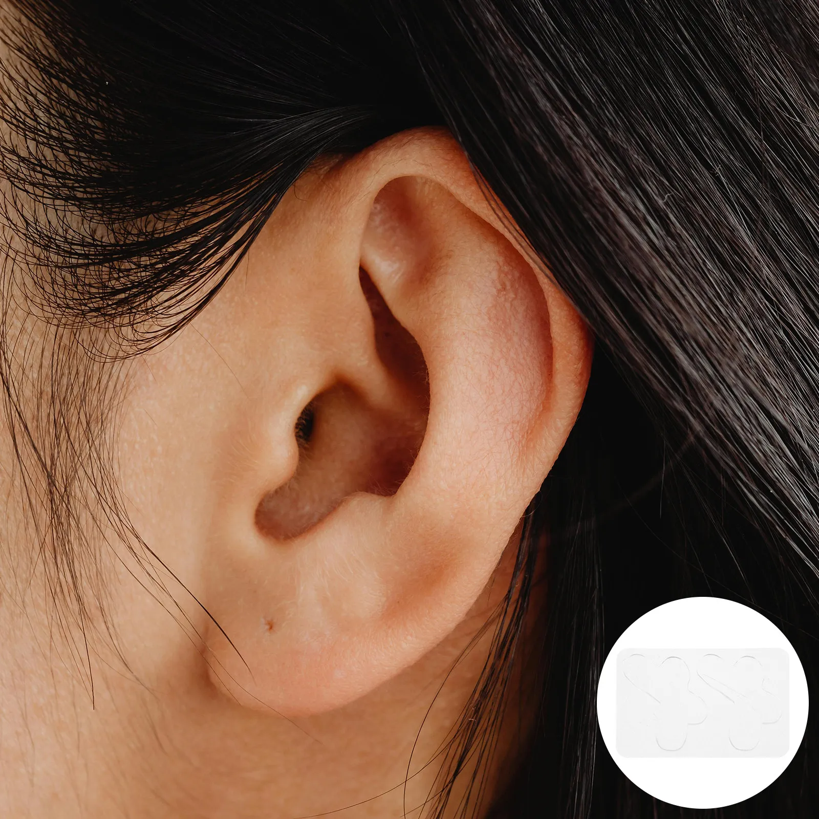 Ear Shaping Tape 24Pcs Transparent Waterproof Invisible Earlobe Support Patches for Earring Lift