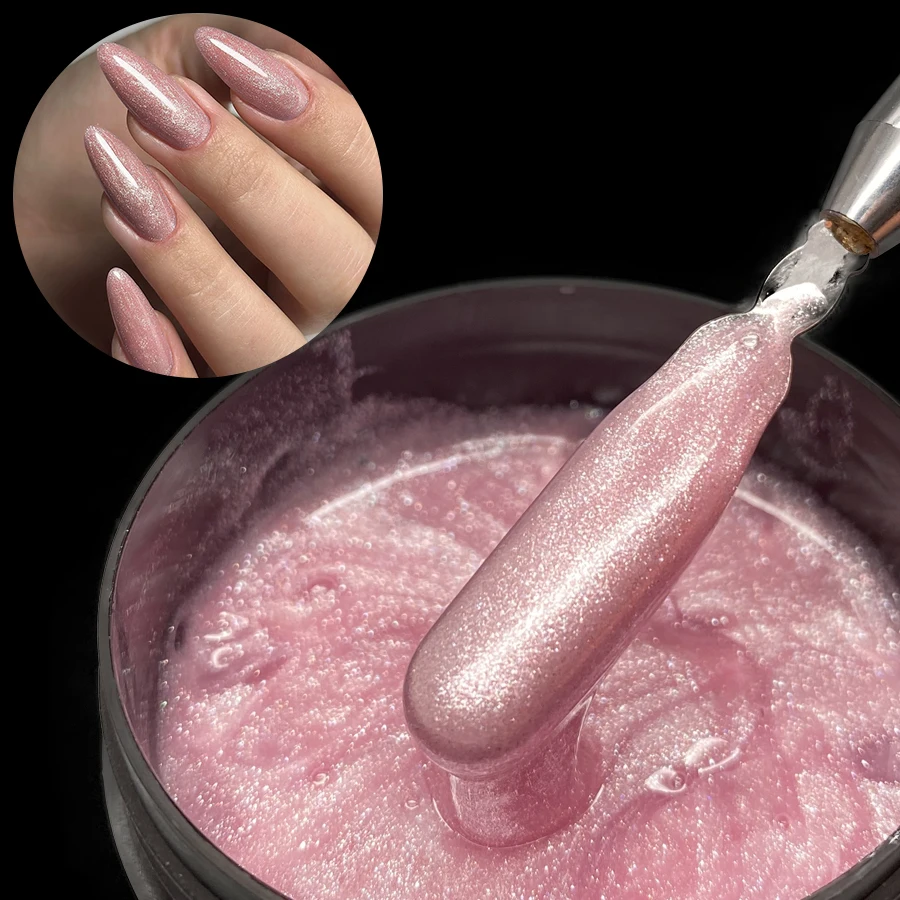 Jillnails 100g Glitter Shimmer Melkachtige Harde Gel Builder Nagel voor Nagels Extensions Koningsblauw Roze UV LED Camouflage Zelfnivellerende