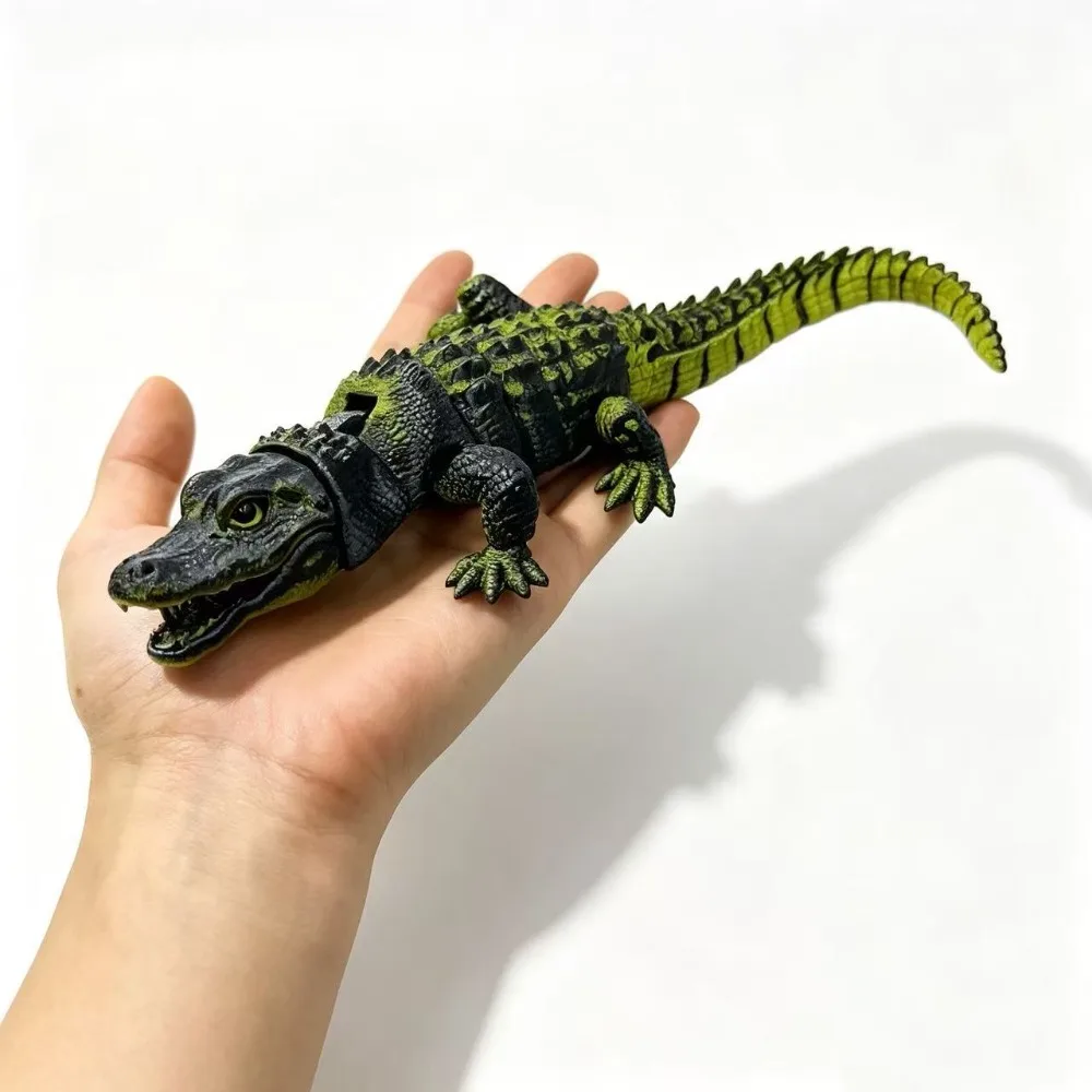3D Printed Articulated Crocodile Figurine Movable Joint Realistic Alligator Model Desktop Ornament Home Decoration Party Gifts