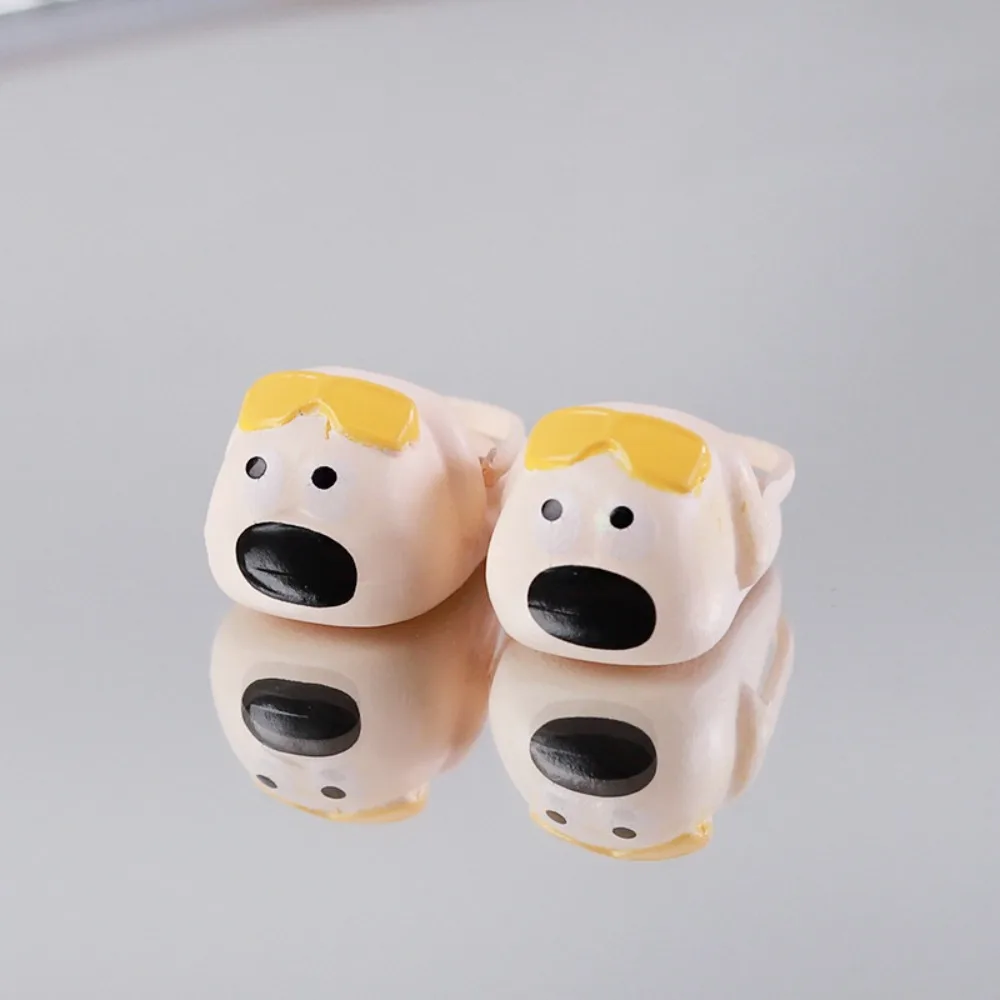

1 Pair Round Toe Big Nose Dog Doll Shoe Simulation Mini Silicone puppy slippers Cute Cartoon Ob11 Doll Slippers