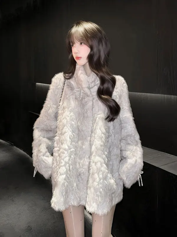 

Элегантная экологичная шуба из натурального меха для женщин, зимняя верхняя одежда, теплая, однотонная, из цельной шкурки, с молнией