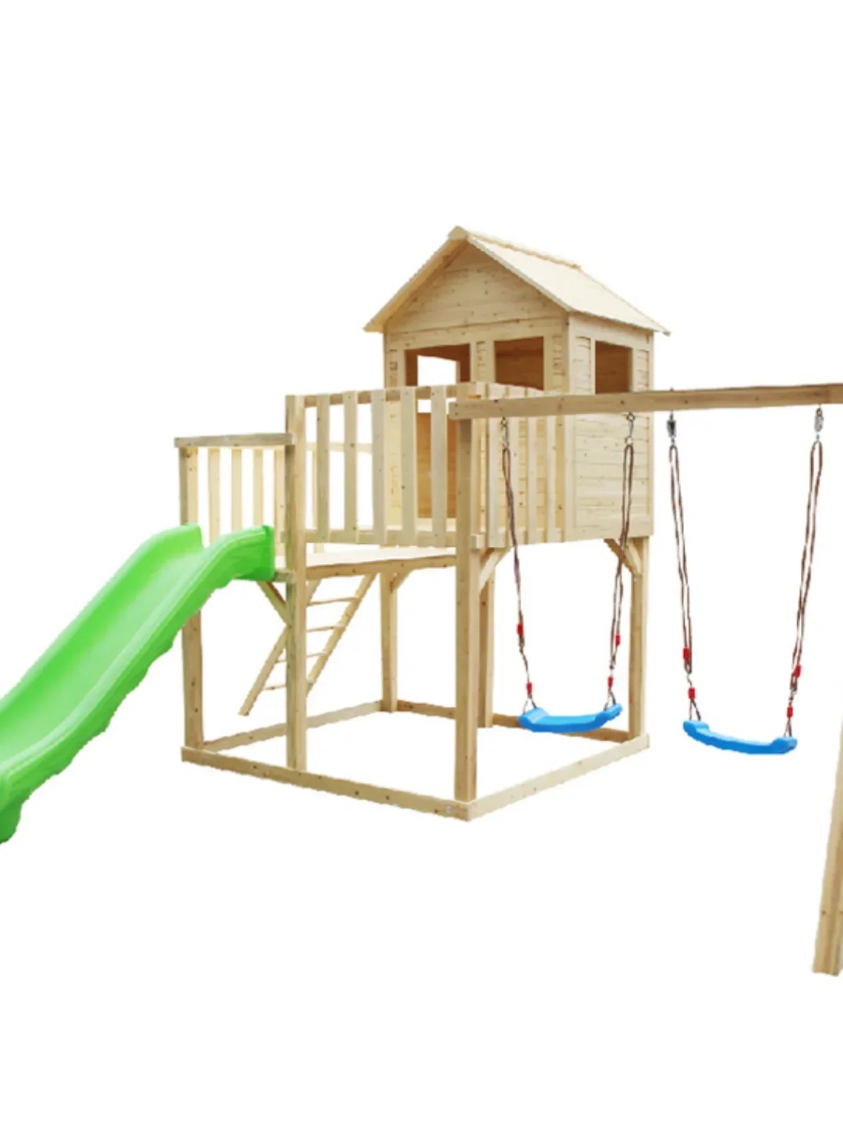 

-Outdoor Household Antiseptic Wood Playground Equipment, Kindergarten, Outdoor Tree House, Swing, Log Cabin, Slide Slide Custom