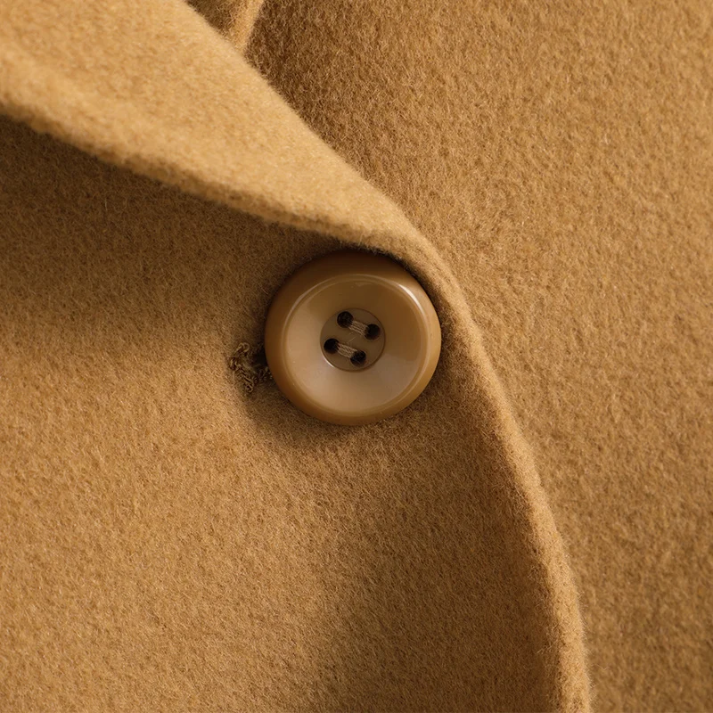 

Double-Sided Camere Thiened Woolen Suit Women's Faion Korean Sle ort Coat Regular Sve Long Sve Commute Sle