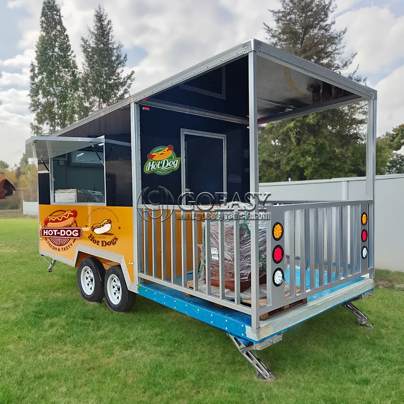 Fully Equipped Food Trailer with Stainless Steel Workstations for Pop Up Restaurant Catering Services