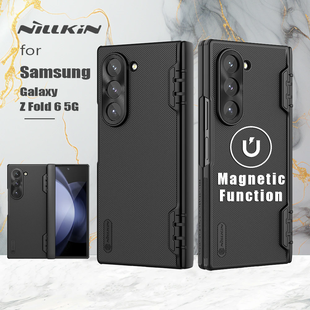 

For Samsung Galaxy Z Fold 6 5G Case Nillkin Super Frosted Shield Anti-Fingerprint Magnetic Cases Hard PC Protection Cover