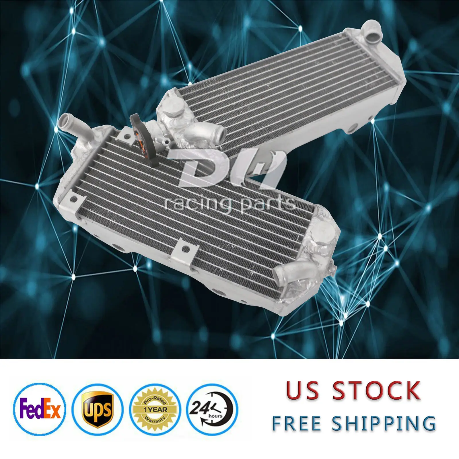 مشعاع ألومنيوم مصقول لسوزوكي DRZ400S 2000-2016/DRZ400SM 05-16 اثنين (L + R) أدوات أساسية لعشاق السيارات