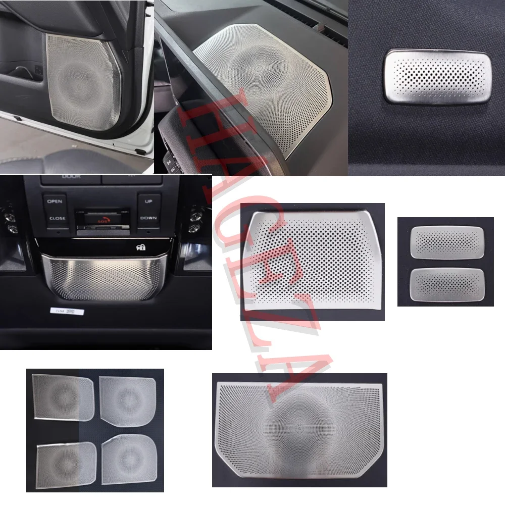 For Toyota Land Cruiser LC250 2024 2025 Stainless Steel Auto Inner Door Front Light Roof Horn Speaker Cover 8pcs Car Refit