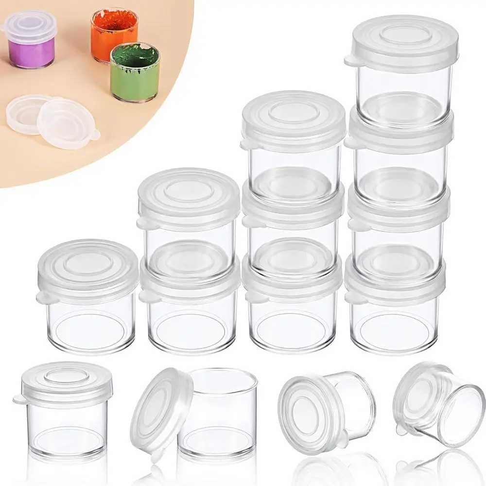 

Outus Small Paint Cup with Lids, Plastic Mini Paint Containers DIY Craft Storage Containers for Painting,Beads Seeds Clay or Oth
