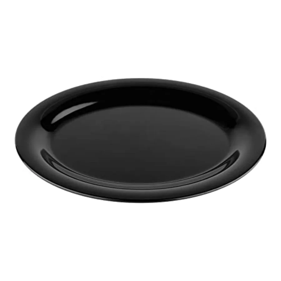 

Меламиновая овальная сервировочная тарелка / обеденная тарелка, 12 x 9 дюймов, черная (набор из 12 штук)