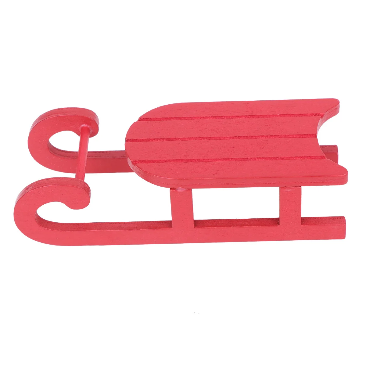 

2 pcs Wooden Christmas Sleigh Ornament Red Creative Design Desktop Decor For Home Living Room Kitchen Holiday Party Gift