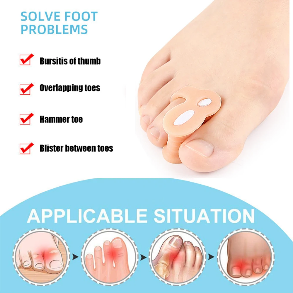 Correcteur de pouce en Gel de Silicone, 2 pièces, correcteur d'oignon, orteil, Hallux Valgus, séparateur de protection, lisseur de doigts, ajusteur, outils de soins des pieds