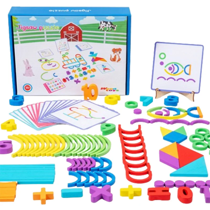 

Wooden Creative Sticks And Rings Puzzle Tangram Puzzle Intelligence Game Montessori Educational Toys For Children 3 Year Old