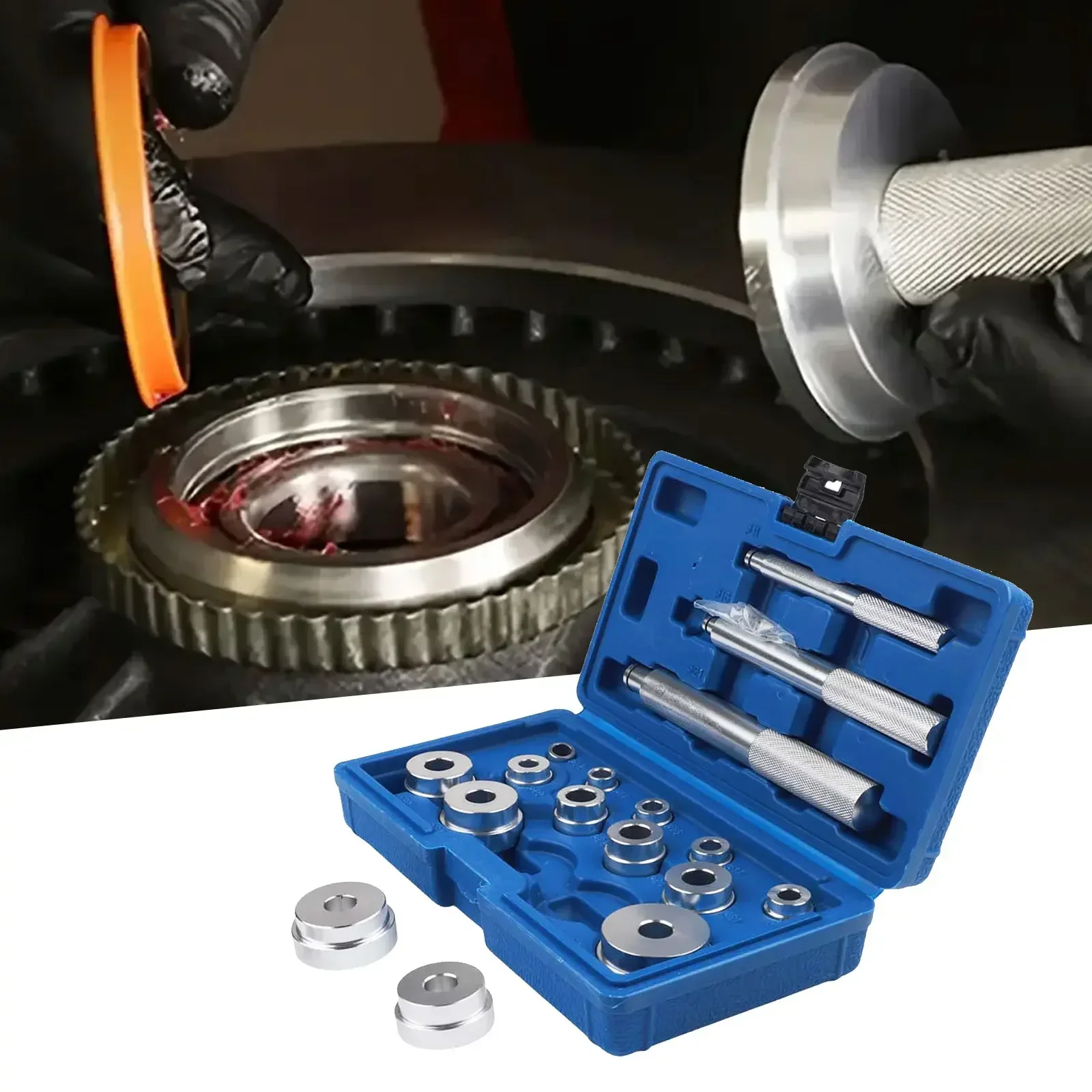 17pcs Bearing Race And Seal Installer Set Wheel Bearing Installation Tool Spacer Bushing Press Kit For Automotive Cars Tool