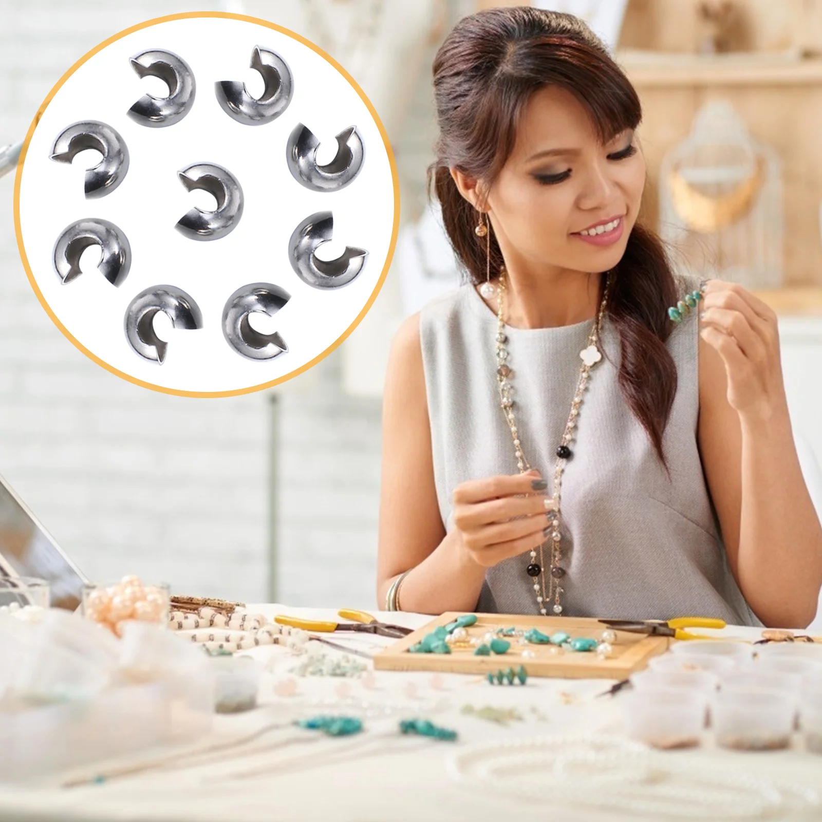 

200Pcs Stainless Steel Hook Clasps DIY Key Chain Buckles Jewelry Accessories Durable Fade Resistant Rustproof for Creative