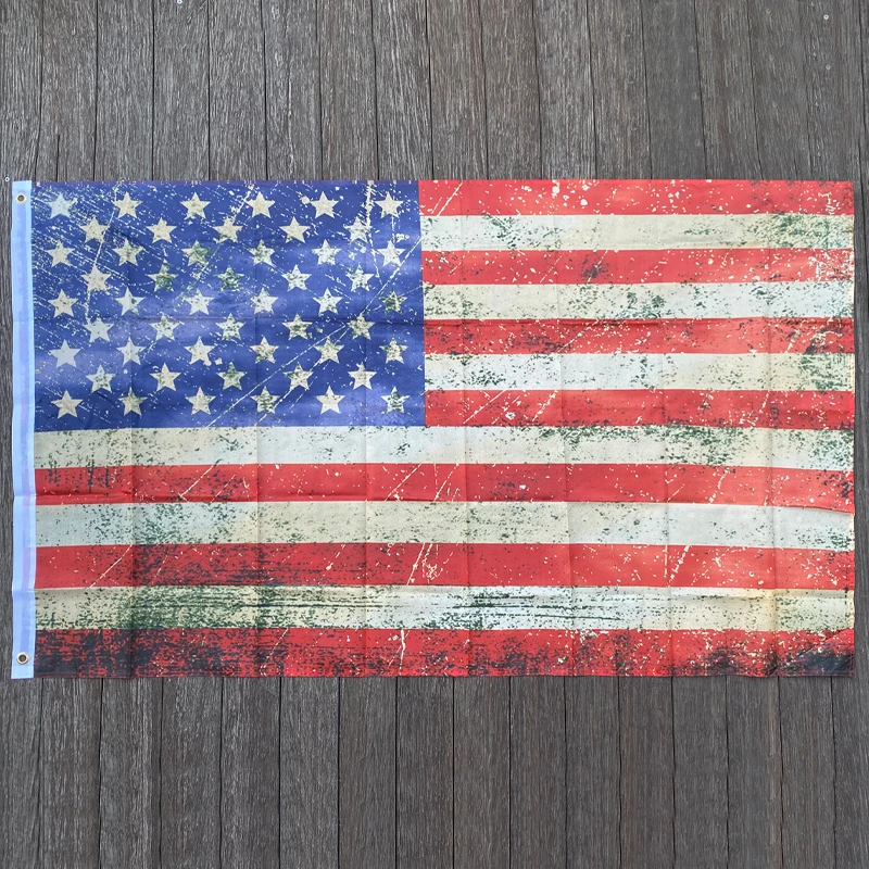 Xvggdg 90x150 см США Винтажный стиль чай окрашенный старинный американский флаг подвесной полиэстер баннер для украшения