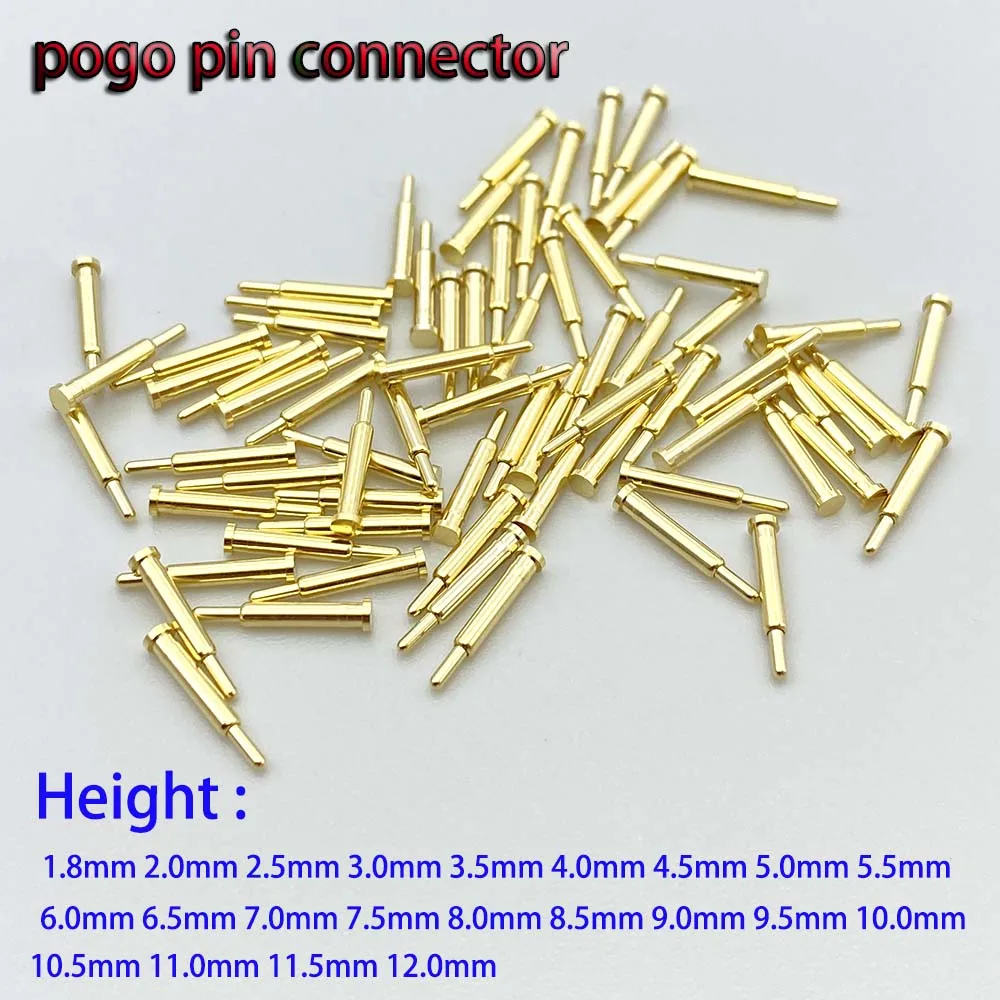 

20/50/100 pcs SMT Pogo Pin Connector Pogopin Battery Spring Loaded Contact Needle PCB Test Probe 1.8 2 3 4 5 6 7 8 9 10 11 12mm