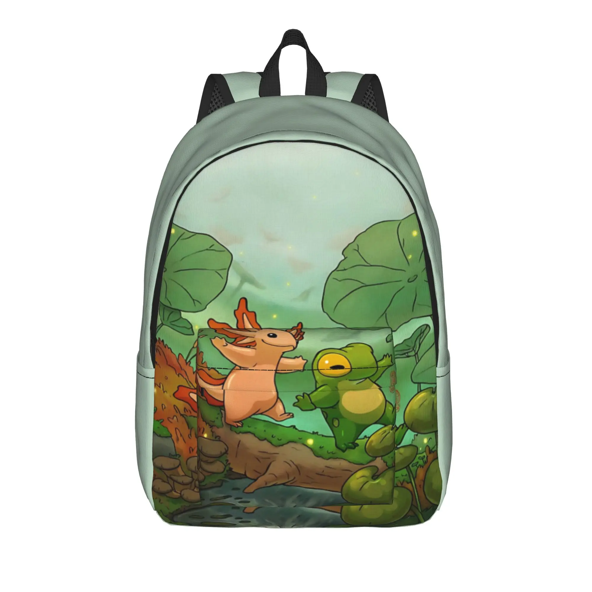 Back to school season Frog Axolotl Amphibian Friends Bookbag Axolotls High School Students Portable Backpack