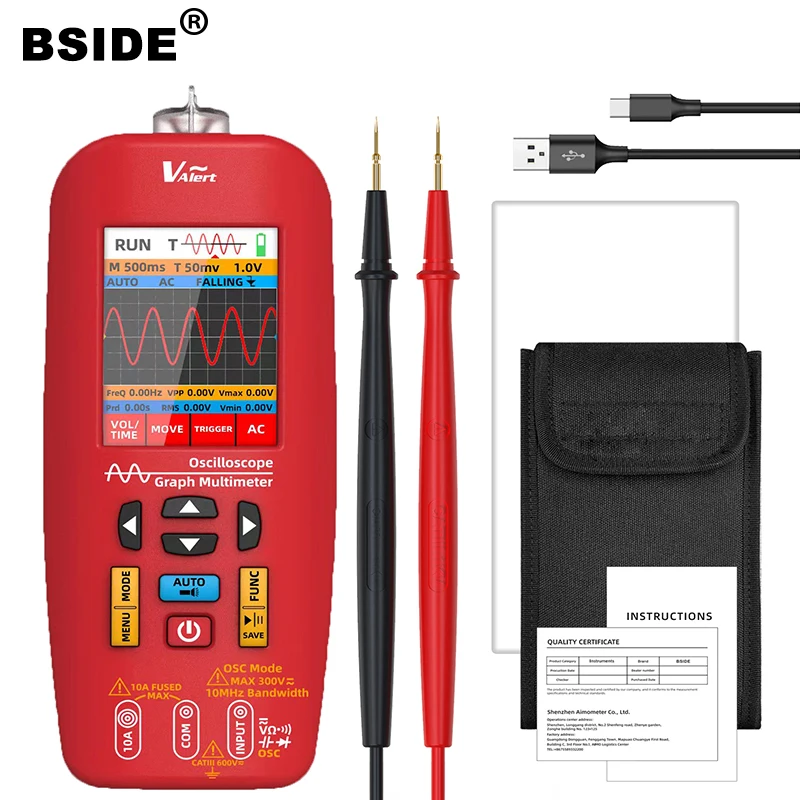 

O1 Professional Digital Oscilloscope Tester 48MS/s Sampling Rate 10MHZ Analog Bandwidth Waveform Storage Multimeter 2.8" screen