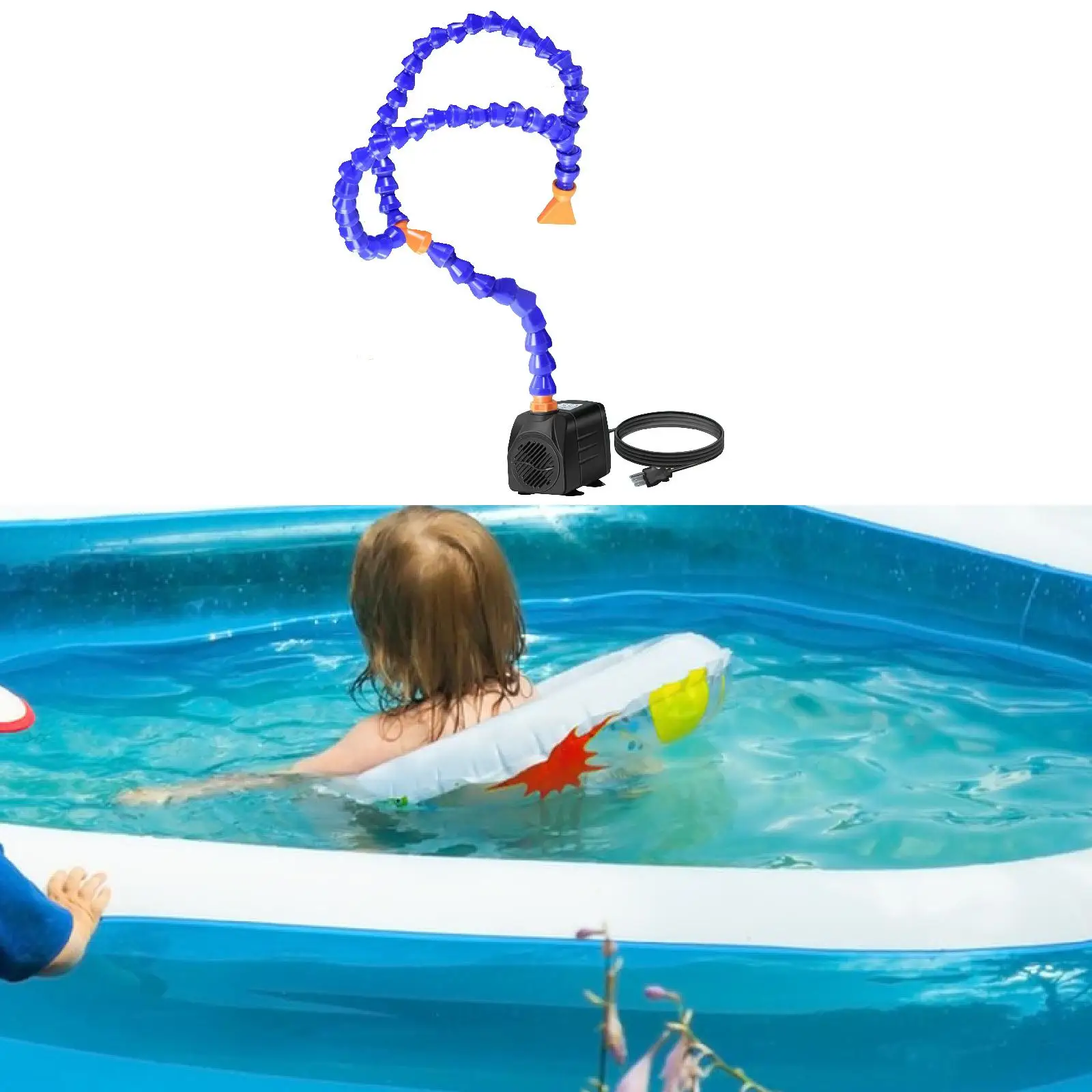 Outdoor Water Table Pump Toy for Kids Boys Girls Summer Pool Bath Play with Hose DIY Science Learning