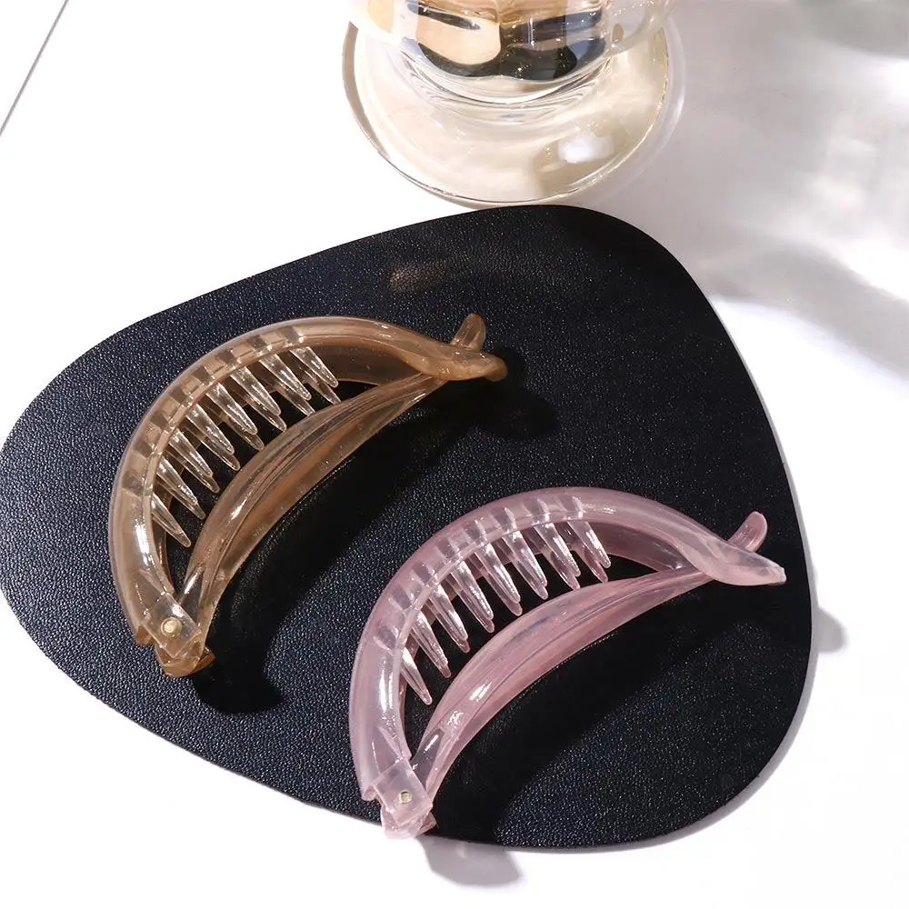 

Women Plastic Hair Accessories Transparent Hair Clips Banana Clip Hair Claws Ponytail Holder
