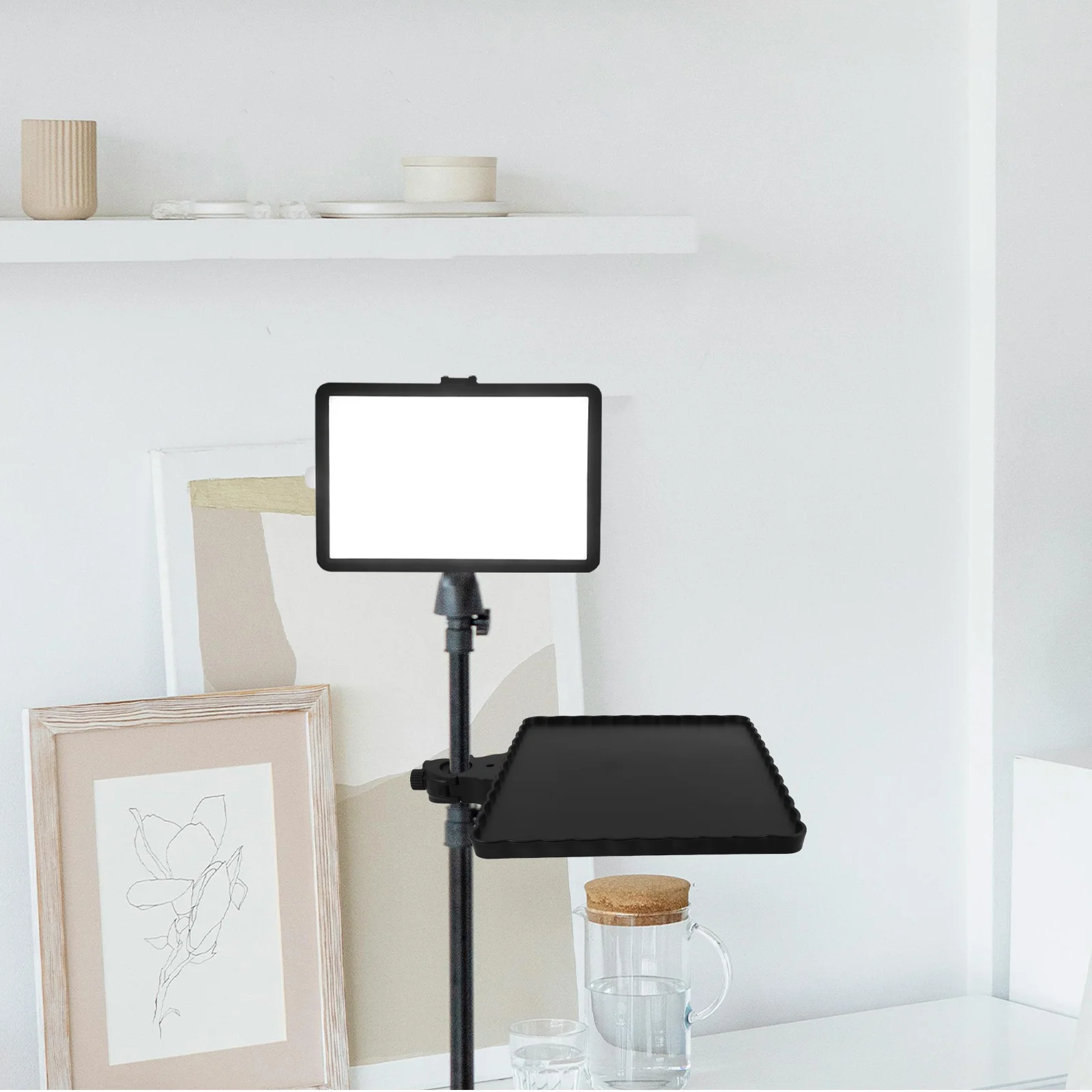 حامل صينية بلاستيكية للميكروفون المحمول، حامل بطاقة صوت كبير لتسجيل البث المباشر، ملحقات ميكروفون البودكاست #1