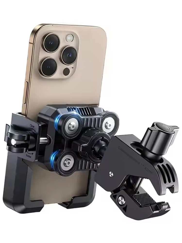 Supporto Antivibrazioni per Telefono, Porta Cellulare Antiurto a Sgancio Rapido per Bici e Moto, per iPhone, per Ciclisti su E-Bike, Passeggini