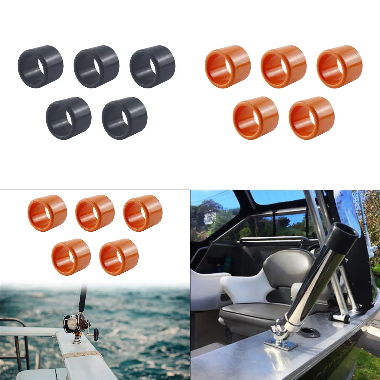 5x Fishing Rod Holder Tube Insert Protector,Pole Rest Rack Insert Protector 1.5mm Wall Fishing Yacht Replacement Accessories