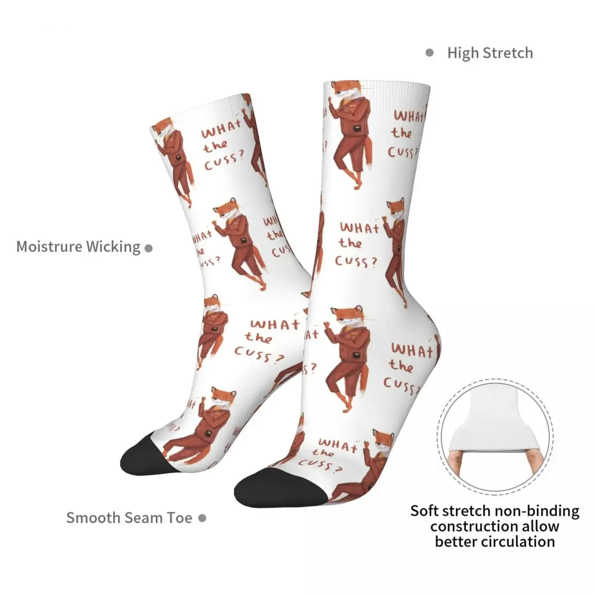 Fantastic Mr Fox Socks Harajuku Sweat Absorbing Stockings All Season Long Socks Accessories for Man's Woman's Birthday Present