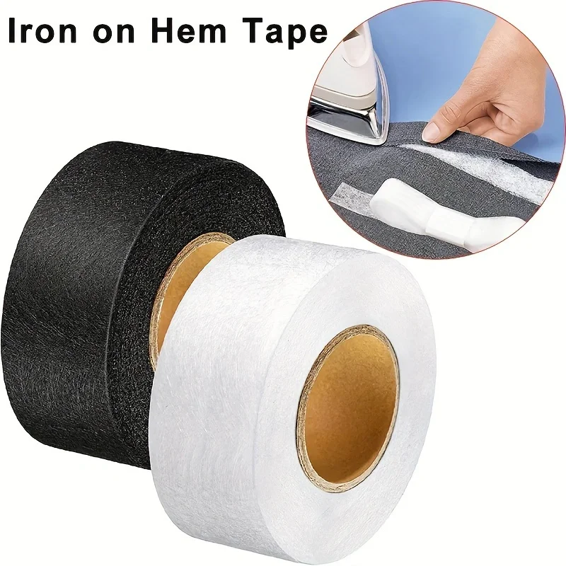 2roll Black White Double-sided Interlining Adhesive Fabric Clothes Iron On Hem Tape Interlining Web DIY Sewing Patchwork Acces