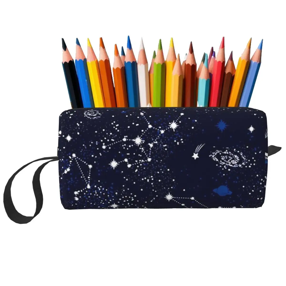 Constellation Star Clusters Galaxies Halloween Pencil Case for Gifts Pen Box Pencil Bag Stationery Supplies Travel Cosmetic Bag