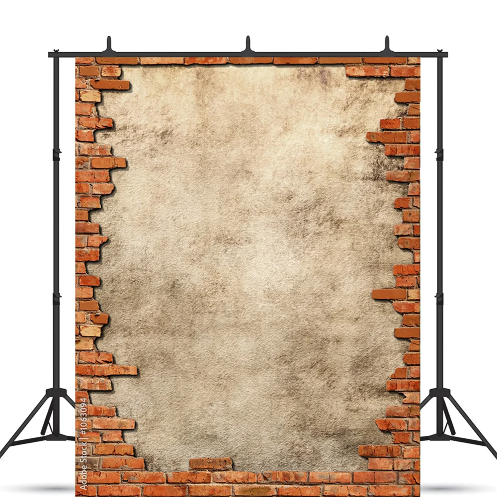 Brick Wall Texture With Cracks And Defects Photography Background Portrait Photo Studio Backdrops Prop ZZQ-01