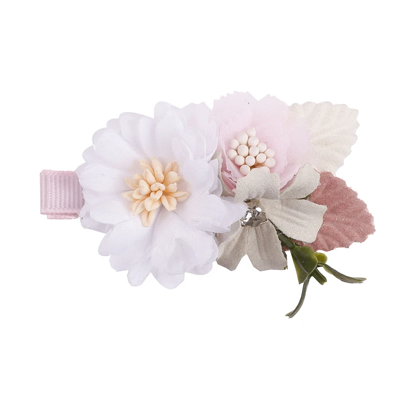 3pcs/set Artificial Flower Hairclip for Baby Handmade Hairpin Little Girl Bride Wedding Party Barrette Princess Hair Accessories