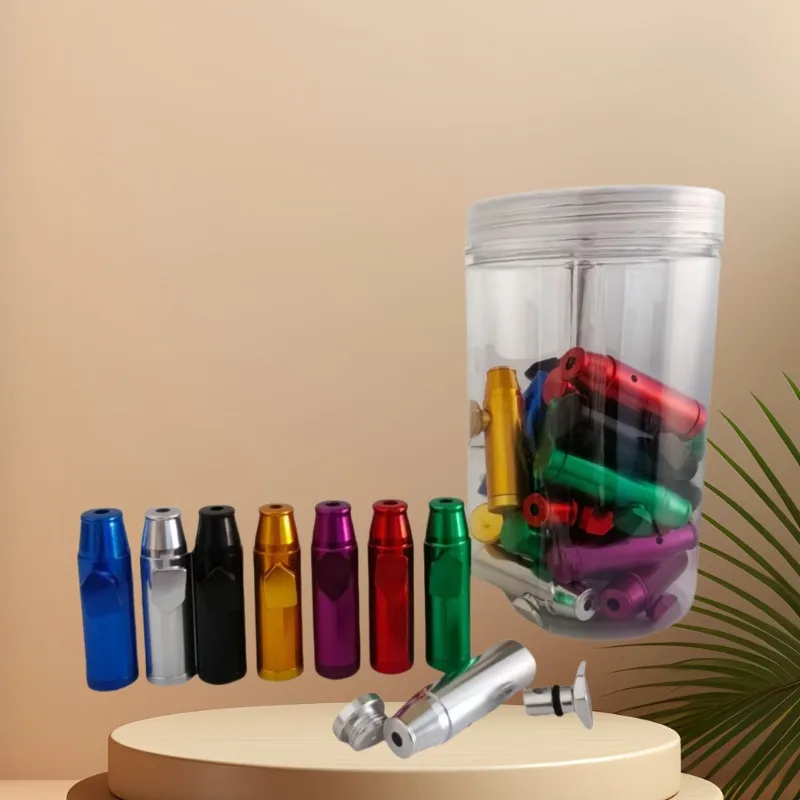 Aluminum Alloy High Quality Snuff tube Portable Metal Snuff pipe various colors detachable tobacco pipe men Smoking Accessories