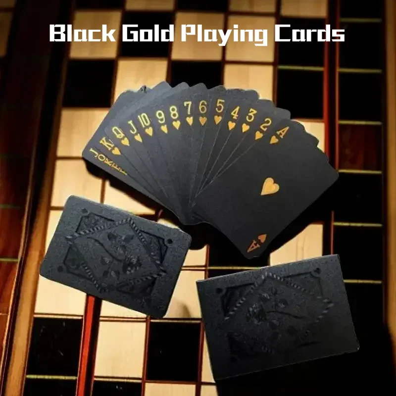 

Color Black Gold Playing Card Game Card Group Waterproof Poker Suit Magic Dmagic Package Board Game