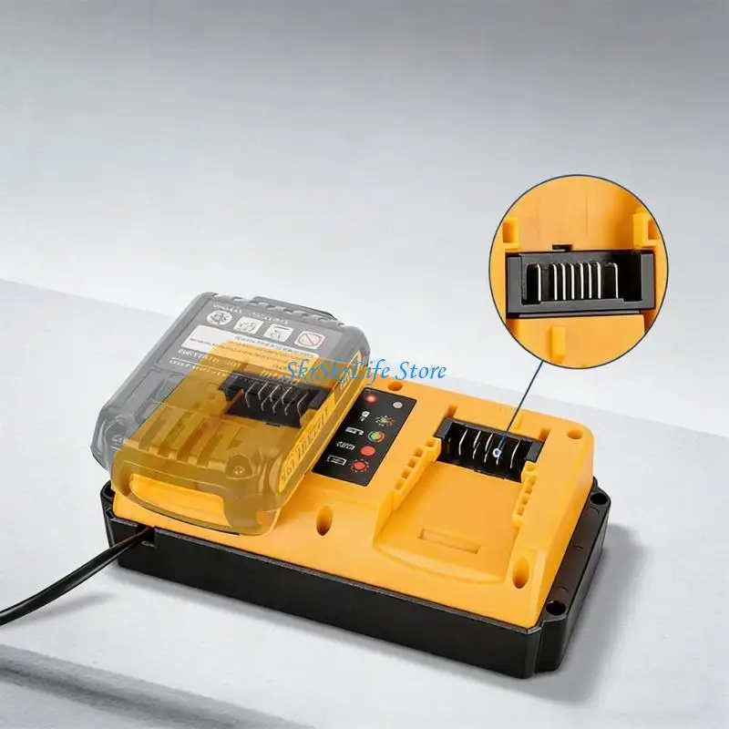 

E65E Double Port Charging Dock Power Transfer Charging Unit for Tool Batteries