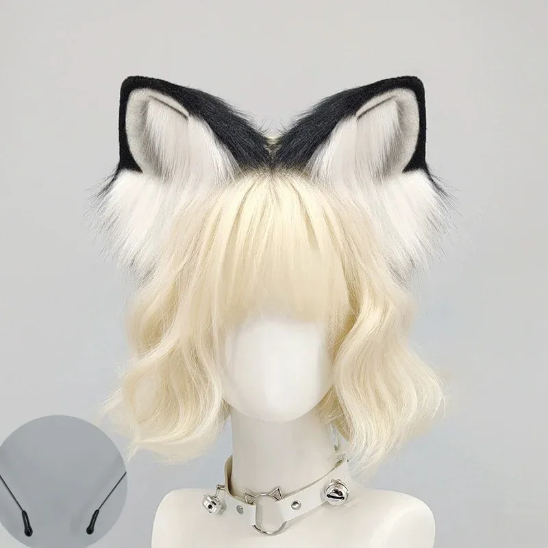 

Повязка на голову ручной работы с японскими животными из искусственных ушей, повязка на голову с кошачьими ушками для девочек, Лолита, головной убор с лисьими ушками, Хэллоуин, косплей, милая повязка на голову с кошачьими ушками KC