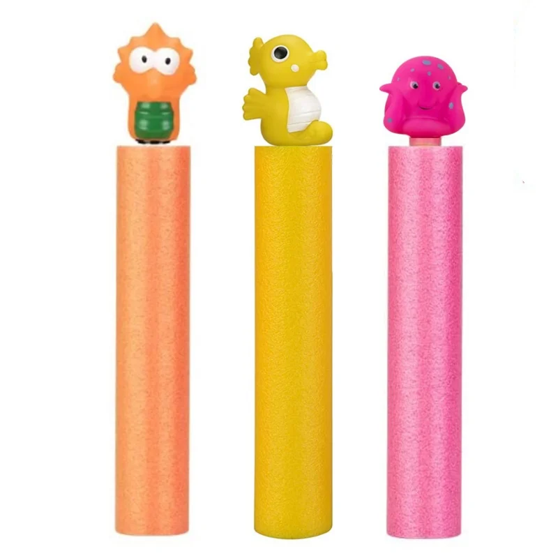 3 pièces/ensemble jouet d'eau de plage mousse longue pistolet à eau type de traction dinosaure licorne enfants EVA été piscine jouets de bain gicler d'eau