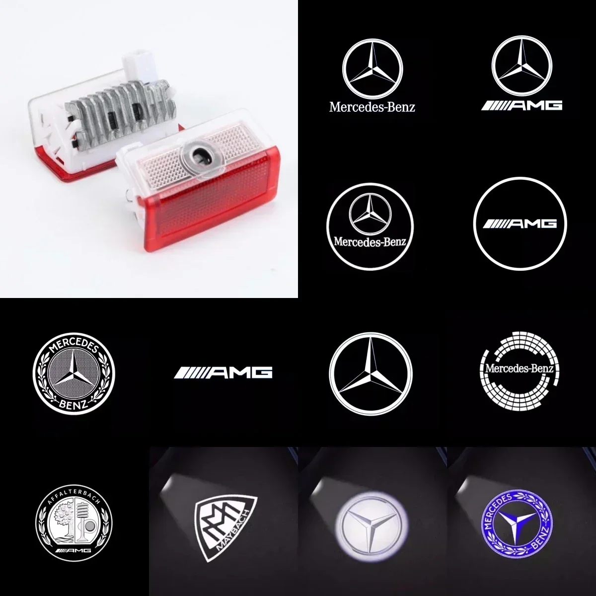 

LED Car Door Lights Logo HD Laser Decor Project Ghost Lamp For Mercedes Benz W176 W205 W166 W246 W212 A B C M ML GLA GLS E Class