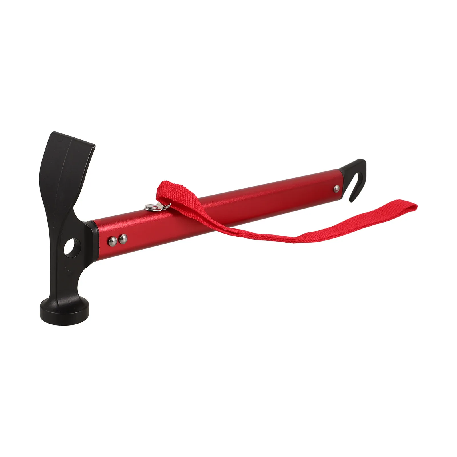 

Многофункциональный красный походный молоток из углеродистой стали для колышков, сверхмощный уличный молоток, инструмент для раскопок, крючковая рукоятка для колышков