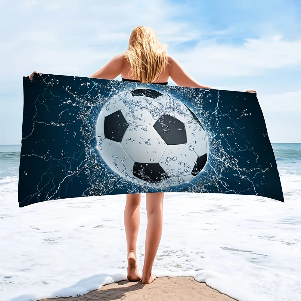 1pc Football Quick Drying Beach Towel The Beach Pool Party - Beach Accessories For Vacation Must Haves Large Beach Blanket