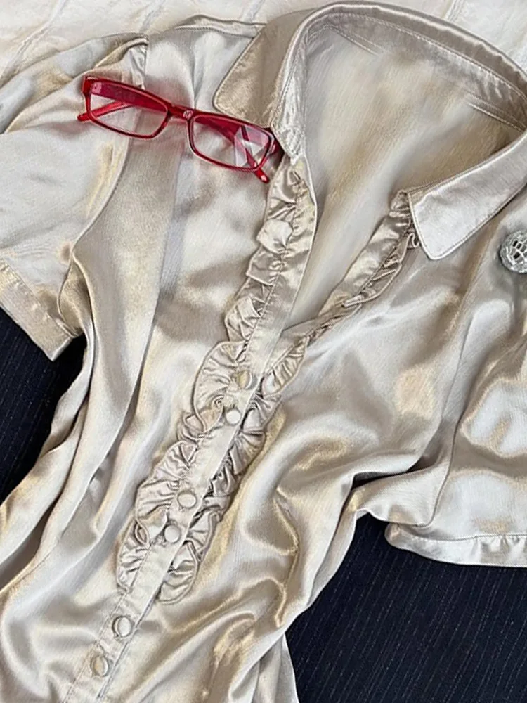 Champagnerfarbenes oder Sve Hepburn Sle Unique irt f Sp Girl Original Design Faionable Koreanische Version Slim Fit...