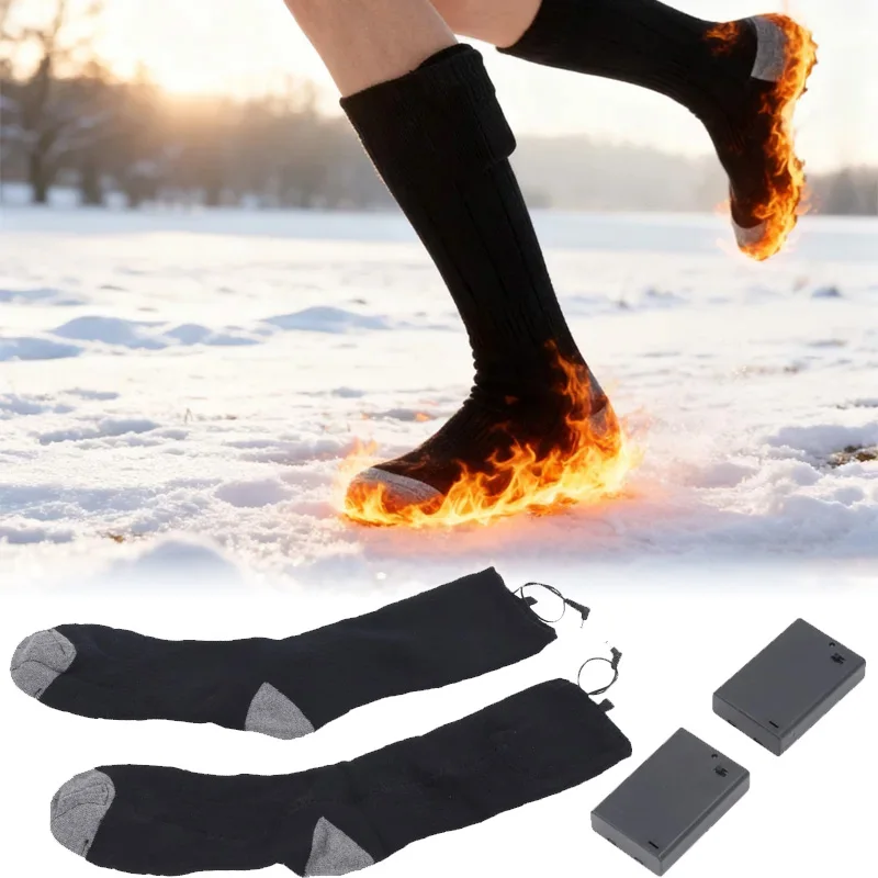 

Winter Thermal Heated Socks with Battery Box Electric Foot Warmer Durable for Men & Women Hiking Ski Outdoor Heating Socks