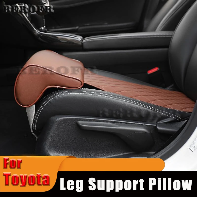 Universa Leather Car Seat Extender Cushion Leg Support Pillow Memory Foam Knee Pad Long-Distance For Toyota 