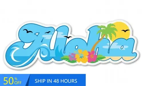 

Aloha Hawaii Visit NativeVinyl Vintage Boat Window Car Truck Waterproof Vinyl Decal Accessory Retro Aesthetic