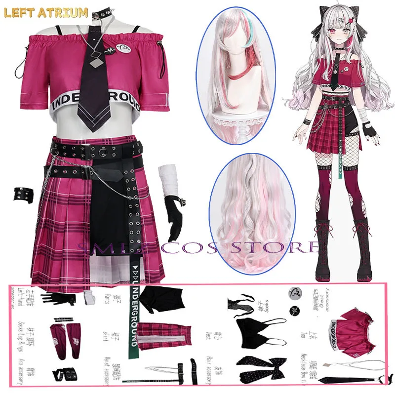 

Ishigami Nozomi Cosplay Anime Vtuber Costume Woman Ishigami Dress Top Uniform Prop Wig Set Party Play Outfit for Women Skirt