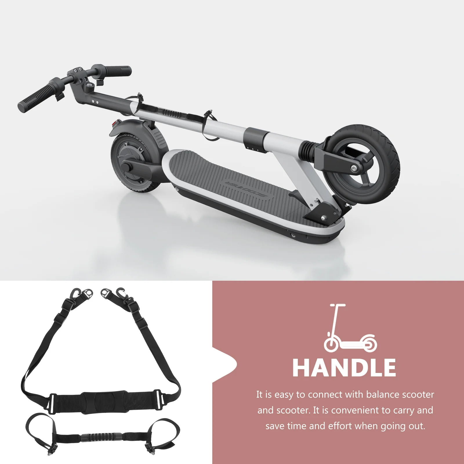 

Прочные регулируемые плечевые ремни для переноски самокатов, велосипедов, роликовых коньков и беговелов, черные