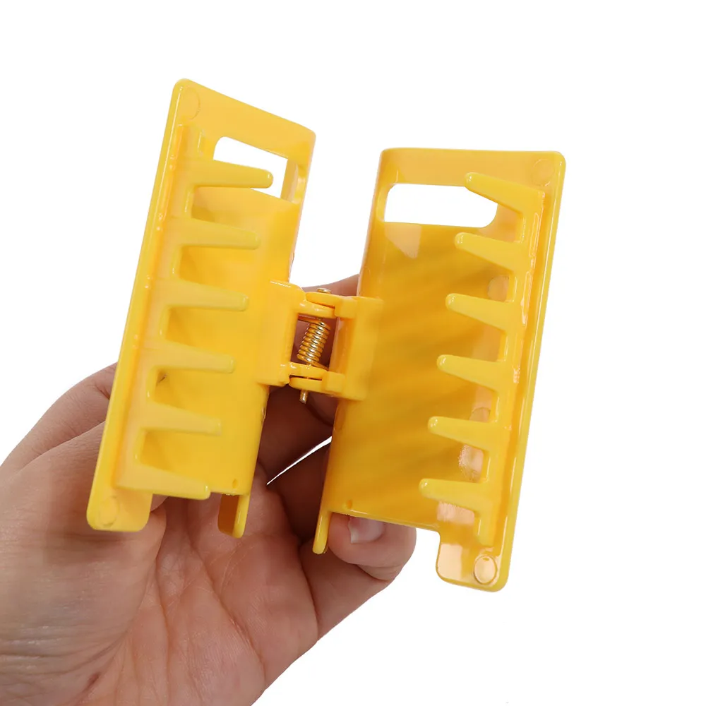 Vibrant Yellow Caution Sign Hair Clip Strong Grip S/L Overstimulated Hair Claw Clip Overstimulated Caution Sign Novelty