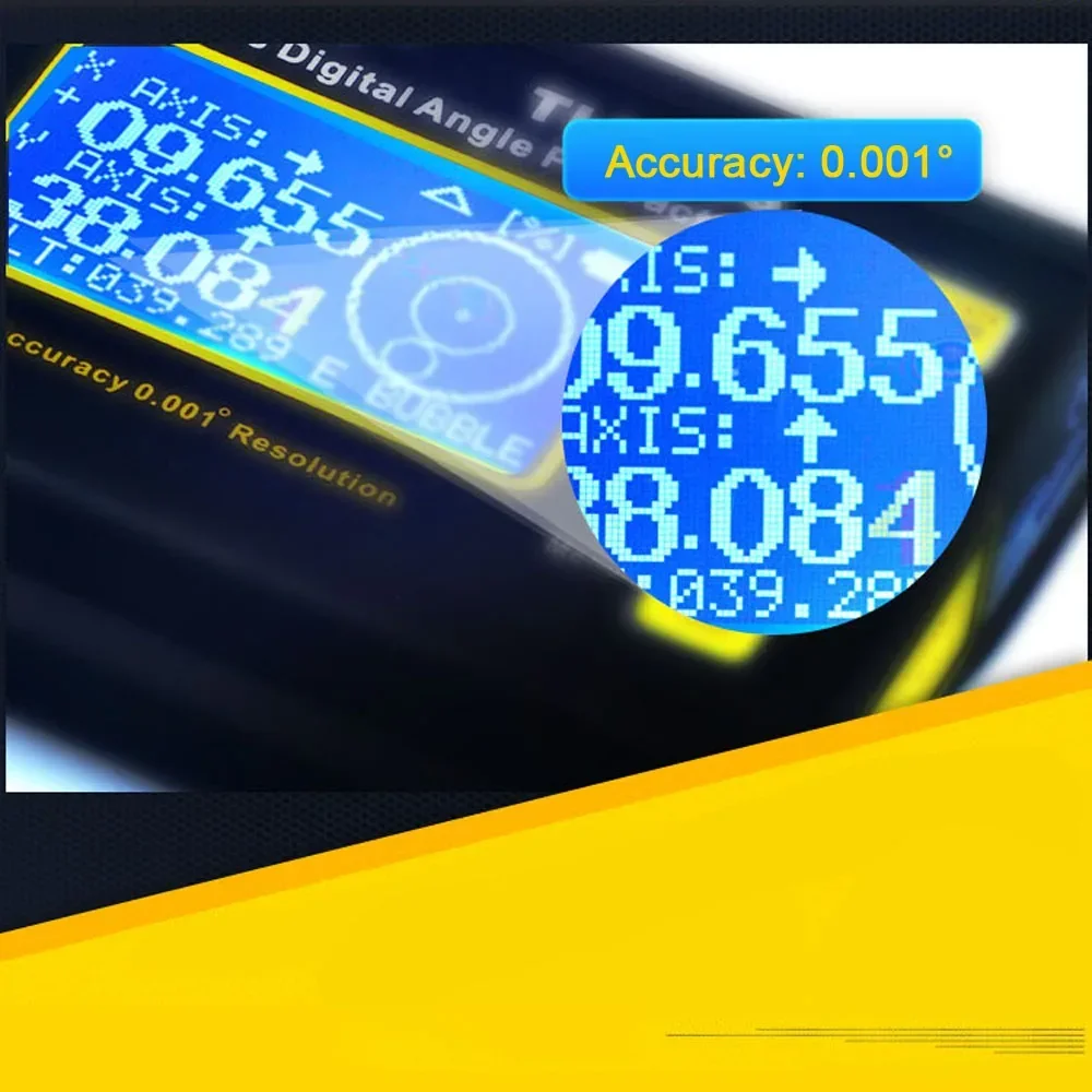 TLL-90S Super High Precision Angle Meter 0.005 Professional Dual-axis Digital Laser Level Inclinometer with LCD Display